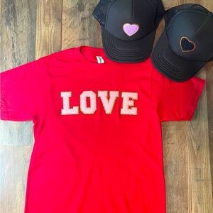 Chienelle patch LOVE T shirt all brand new.